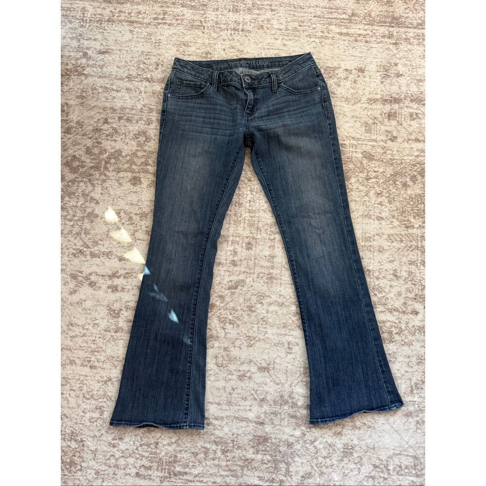 Simply Vera Vera Wang Women's Low-Rise Whiskering Faded Bootcut Jeans Blue Sz 6 - Picture 2 of 10